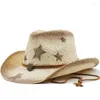 Bérets Sun Girl Été Simple Mode Cowboy Chapeau Fabriqué À La Main Panama Plage Large Bord Casquette Pour Hommes Femmes Chapeaux De Paille