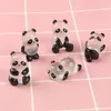 Glowing Panda Mini Figurines 3D Miniature Panda Fairy Garden Decoration Micro Landscape DIY Small Car Ornament