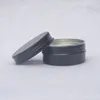 Latas de aluminio de 50 ml con tapa de tornillo de aluminio negro de 1,76 oz, contenedor de lata redondo, frascos de lata cosméticos a prueba de fugas para cosméticos, bálsamo labial