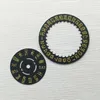 Horlogereparatiesets NH35 NH36 Movt Japan Kanji Zwart Goud Wielwijzerplaat Past op mechanisch uurwerk Kroon op 3.0/3.8 Datum Week