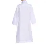 Ropa étnica musulmana islámica niños niños niños abaya túnica túnica collar manga larga kaftan árabe vestido sólido sólido 30-52