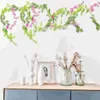 Dekorativa blommor faux växt simulerade wisteria remsor konstgjorda blommor vinstockar lila växter för bröllop