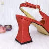 Насосы QSGFC Red Color Elegant Lady Fashion Peep Peep Toe обувь невеста удобная вечеринка женские туфли и сумки для женщин