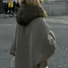 Damenjacken SENIOR Cleanfit-Oversized-Jacke mit Reißverschluss, braun, amerikanisch, Streetwear, lockerer und warmer Freizeitstil, kurze Oberbekleidung, Wintermode