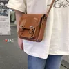 Sacos de ombro retro moda meninas quadrado crossbody saco pu leve dupla grande capacidade carteira de compras para fora mini bolsa feminina