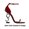 2024 Neue Designer-Sandalen High Heels Saint Laurents Luxurys Paris Dress Classics Damen 10 cm Plateau-Absatz Slingback Goldene Büro-Hochzeitsböden mit Boxgröße 35-41