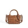 Hip Shoulder Bags High Grade Designer Handbags Woven Texture Tote Basket Bag One Shoulder Crossbody Handbag Female 240311