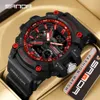 Sanda New Electronic Waterproof and Fashionable Trend 3179 Black Technology Multi Functional Shockproof Men's Watch