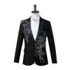 Traje elegante de dos piezas con apliques para hombre, traje para banquete de boda, baile de graduación, disfraz de Navidad, Blazer para hombre, estilo chino 240312