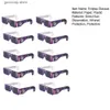 Óculos de sol 5/10/25/40 PCs Eclipse Glasses Segurança Eclipse solar Visualização de óculos de proteção de observação solar Direct Sun Rótulo de óculos de sol Y240318