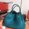 Handbag Bottegvenetas Cabat 2024 Woven Vegetable Basket Big Bag Leisure Travel Computer File Classic One Shoulder Womens