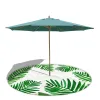 Tapis de parasol de plage, trou de 8cm avec bouton-pression, en microfibre, Portable, imprimé de feuilles tropicales, parapluie fixe avec trou sur les tapis de plage