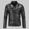 MENS LÄDER JACKETS VIT BLACK CASIAL LAPEL SLIM FIT DIAGONAL PLABLE MOTORCYCLE PU LÄDER JACK COER MENS KLÄDER 240315