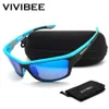 Sunglasses Mirror Blue Lens Sports Men Outdoor Polarized Matte Goggles Women UV400 Unisex Shades With Case1318625