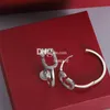 Orecchini con diamanti di lusso Orecchini a bottone Orecchini dorati affascinanti e alla moda Orecchini a goccia pendenti in cristallo lucido con confezione regalo