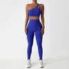 Dames Trainingspakken Dames Naadloze Schouderset Sexy Sportbeha Workout Pak met hoge taille Legging Workout Set Fitnesspakken Sportkleding 24318