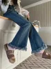 Jeans Femme Taille haute jean droit femmes printemps Vintage décontracté cheville longueur Denim pantalon coréen pantalons Streetwear Stretch Flare JeansC24318