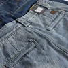 Herrenshorts Strapazierfähige, sandgewaschene Herren-Jeansshorts, locker sitzende reine Baumwolle im Retro-Stil Y240320