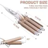 Irons 3 Barrel Netter Roller Big Wave Electric Triple Barrel Curling Iron Curler Professional Hair Styling Outils