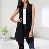 Vestes Femmes Polaire Dames Front Drapé Cardigan Femmes Chemisier Gilet Ourlet Asymétrique Ouvert Sans Manches Chaud Haut À Col Roulé