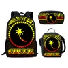 Backpack Harajuku Chuuk Tribal Polynesian 3D Print 3pcs/Set Student School Bags Laptop Daypack Lunch Bag Pencil Case
