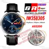 W358305 A82200 Otomatik Erkekler İzle GRF Çelik Kılıf Mavi Kadran Gümüş İşaretler Siyah Deri Kayış Süper Sürüm Reloj Hombre PureTiMewatch Montre Hommes PTIW