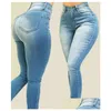 Mulheres Jeans Mulheres Sha Skinny Lápis Calças Denim Push Up Butt Lifting Slim Mulher Pantalones Jean Calças Gota Entrega Vestuário Clothi Otl0S