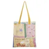 Bolsas de compras para mujer, bolso de tela de algodón con hombro de lona, bolso grande informal, bolso de libros, estética bonita para niñas
