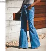 سراويل جينز للسيدات زرقاء الخصر جينز جينز النساء سراويل الدنيم النحيفة سراويل عتيقة 2021 الربيع السراويل المرتفعة مربوطة واسعة LEGC24318