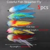 ICERIO 10 pezzi di acqua salata Streamer Fly Set Box 3 Style Fish Bass Pike Muskie Fishing Lure con impermeabile 240313