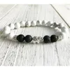 Strand NatutalStone 8mm Howlite & Lava Stone Bracelet Meditation Bracelets Yoga Mala Beads Silvers Elephant Est Design