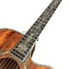 All Koa Wood Acoustic Guitar Cutaway D Style Abalone Ebony Twaflboard