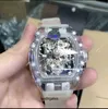 Orologio meccanico Richa Milles completamente automatico da uomo d'affari, tendenza della moda, personalità reale del volano trasparente vuoto