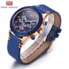 men's Japanese Movement False Three Eyes Night Glow Waterproof Genuine Leather Watch Strap 0007G