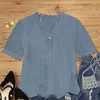 Blouses Femmes Femmes Été À Manches Courtes Sexy Chemises À Col En V Pour Points Suisses Jacquard Broderie Dentelle Blouse Couleur Unie Dropship