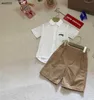 Klassiker Kinder kurzärmeliges Hemd Set Baby Tracksuits Größe 110-160 cm Kinder Designer Kleidung Sticked Knight Boys Shirt und Shorts 24mar