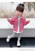 Mode meisjes roze denim jasje INS kinderen terug cartoon gat cowboy uitloper kinderen casual jas S1214