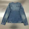 Kadın Ceketler Tasarımcı Markası 2023 Bahar Yeni Yuvarlak Boyun Yıkanmış Denim Ceket Ters Üçgen Gevşek İnce Orta Uzunluk Üst Trend 935L