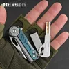 Taktiska knivar rostfritt stål fällfolkkniv militär taktisk knivar EDC utomhus camping överlevnad kniv nyckelchain pendell box cutterl2403