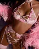 Ellolace Fancy Lingerie Sensual Fairy Underwear 4-Piece Halter soutien