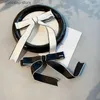 Barrettes à cheveux Barrettes Designer Bijoux Sweet Bow Spring Clips Noir Blanc Ruban Bowknot Tête Barrettes Double Couche Femmes Épingle À Cheveux Mode Chapeaux Y240318