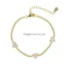 Bracelet Minimal Délicat Bijoux Blanc Violet Rose Mince Tennis Cz Chaîne Pastel Colorf Elegance Femmes Or Rempli Amant Cadeau Bracelet Dhdgc