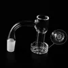 20mm OD Full Weld Beveled Edge Smoking Terp Slurper Quartz Banger With Hollow sandblasting Pillar/Glass Cap ruby pills 10mm 14mm 18mm for Dab Rigs Water Pipes