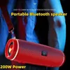 Draagbare luidsprekers 200 W Draadloze audio voor buiten 3D Surround Bluetooth-luidspreker Krachtige Bluetooth-luidspreker Lage bas Draagbare Tws/fm/stem Nieuw 24318