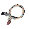 Strand Armband för kvinnor flickor boho handgjorda smycken lera pärlor fjäder armband kvinnliga present handled tillbehör