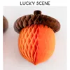 Party Decoration 2Pcs Acorn Honeycomb Ball Thanksgiving Paper Hanging Turkey Day Table Center S01783