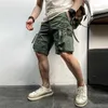 Män sommarmärke avslappnad vintage klassiska fickor kamouflage last shorts män outkläder mode twill bomullshorts män 240312
