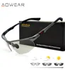 Aowear pochromic solglasögon män polariserade kameleonglasögon manliga byt färg solglasögon hd dag natt vision kör ögonmewear4869969