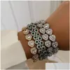 Charm Armbänder Luxus Bling Gepflasterte Herz Strass Kubanische Kette Für Frauen Hip Hop Iced Out Kristall Link Armband Mode Schmuck GIF DHLXH