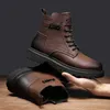 HBP Niet-merk Hot Selling Heren Leren Laarzen Bruin Mode Hoge Top Antislip Rubberen Chelsea Laarzen Rijden Groothandel China Botas de piel